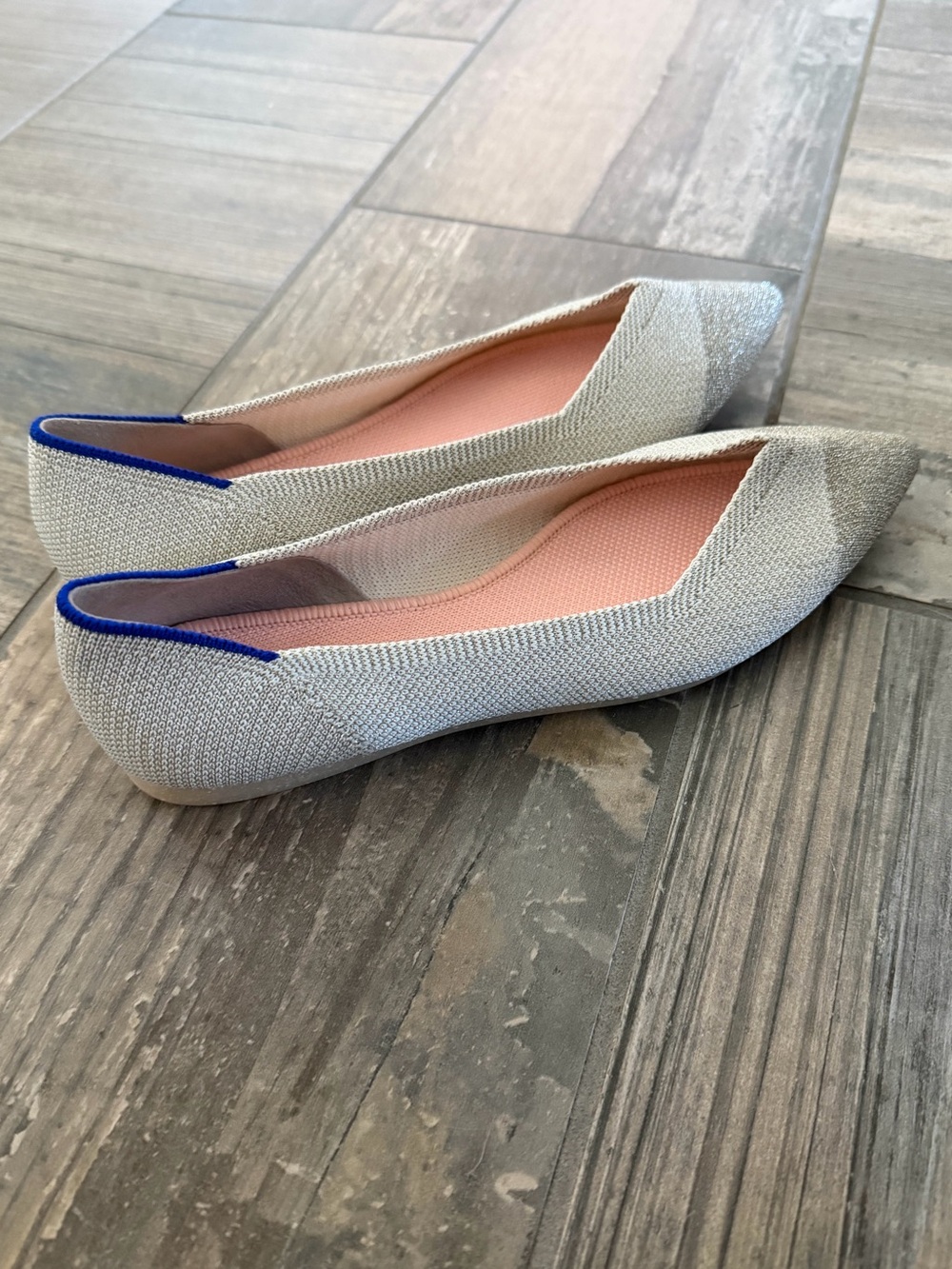 Rothy's The Pointed Toe Ballet Flat Slip On Diamond Metallic Size 6.5 - Picture 5 of 7